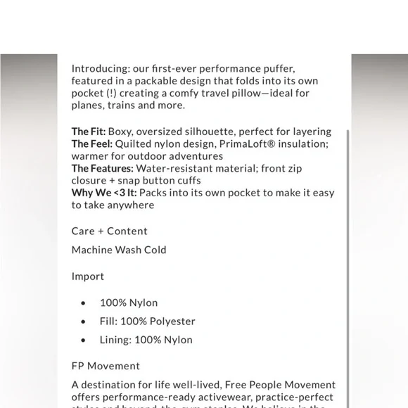 Free People Pippa Packable Puffer Size Small NWT - Picture 4 of 13